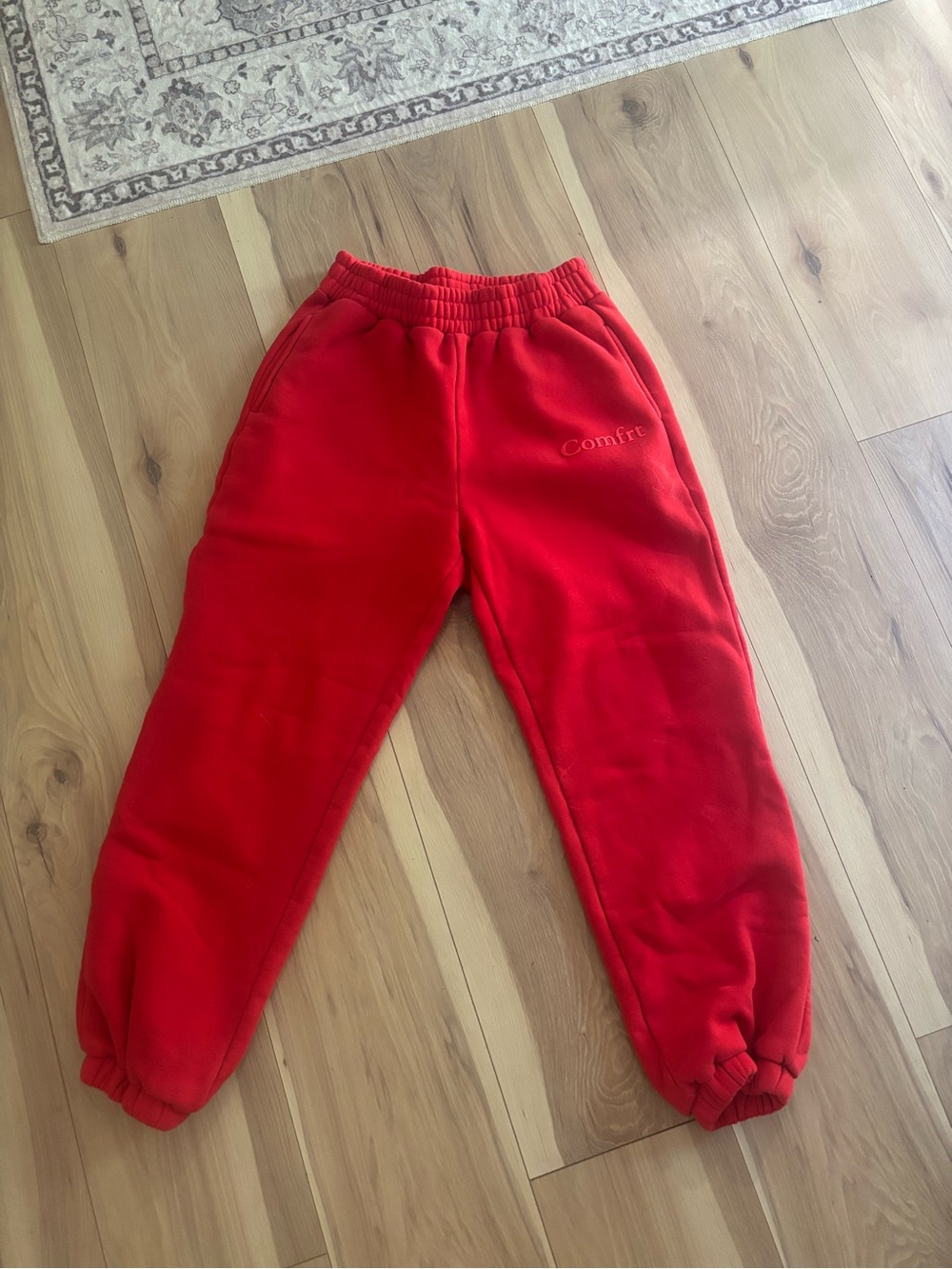 Red Fleece Jogger Pants